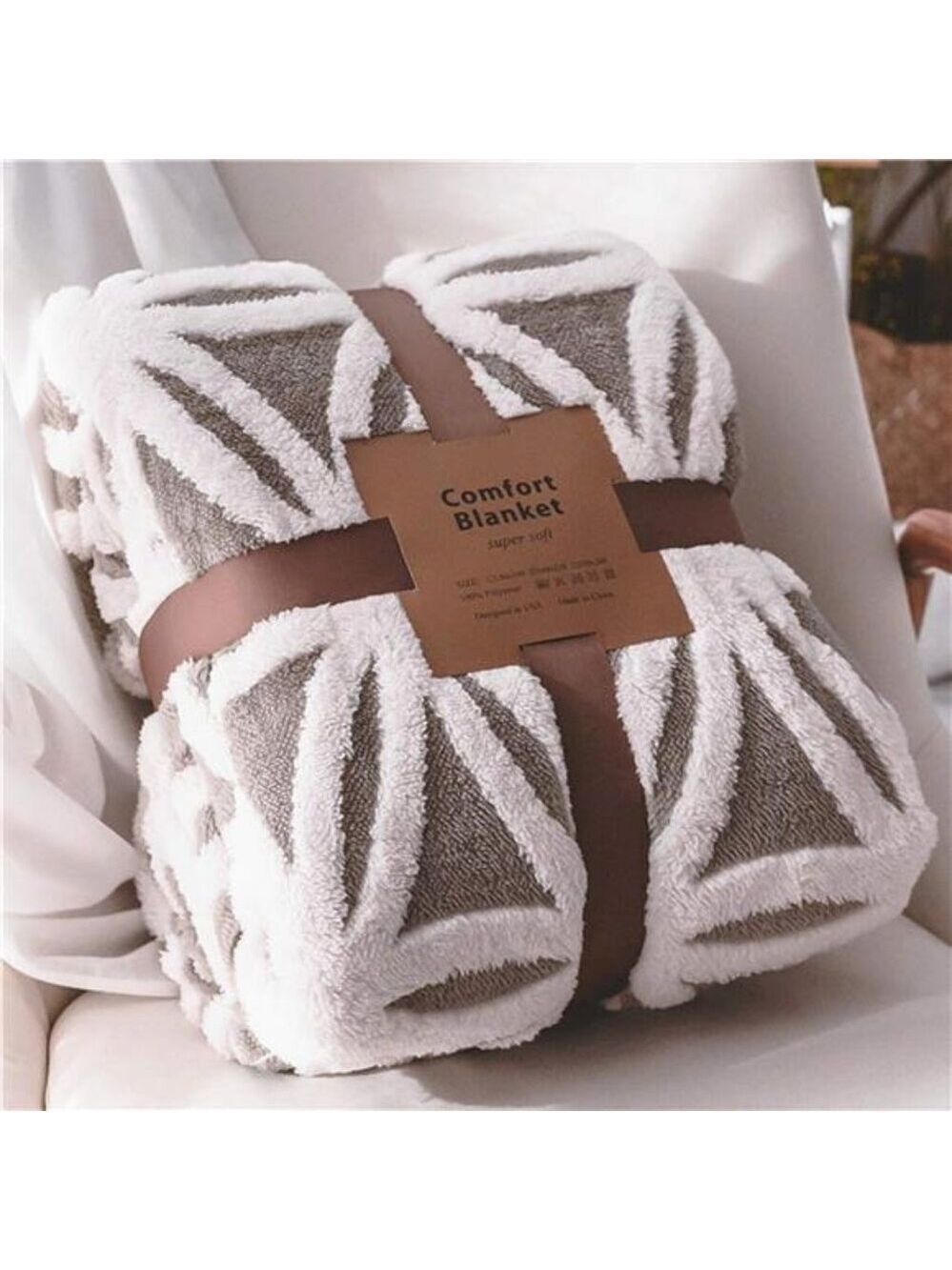 Sherpa Fleece Blanket Soft Throw Blanket Dual Sided Couch Sofa Bed Grey 40x50